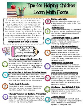 Preview of Math Fact Fluency Tips for Parents