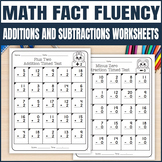 Math Fact Fluency Worksheets: Additions and Subtractions W