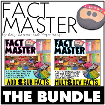 Preview of Math Fact Fluency Bundle w/ Fact Master Fluency Practice & Fact Tests