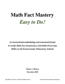 Preview of Math Fact Mastery - Easy to Do! - FREE