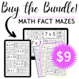 Math Fact Maze BUNDLE | 6s, 7s, 8s, and 9s Fluency | Digit