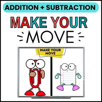 Preview of Math Fact Movement Games - Addition Facts - Subtraction Facts - Make Your Move