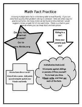 Preview of Math Fact Practice Ideas for Parents