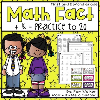 Preview of Math Fact Practice to 20 Addition and Subtraction Fluency Worksheets