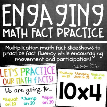 Preview of Multiplication Math Fact Practice- Active, engaging slideshows!