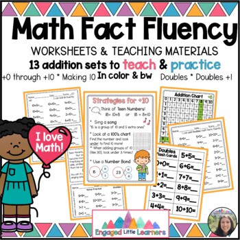 Preview of Math Fact Worksheets for 1st & 2nd Grade | Teaching Materials from Balloon Math