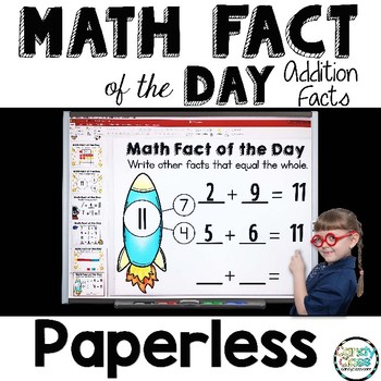 Preview of Math Fact of the Day Calendar Math 1st Grade Class Google Slide Digital Resource