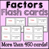 Math Factors Flash Cards Poster and Worksheets Common Core