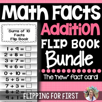 Preview of Math Facts Addition Flip Books Bundle