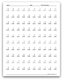 Math Facts Worksheets: Addition Review: 1-12 (100 per page