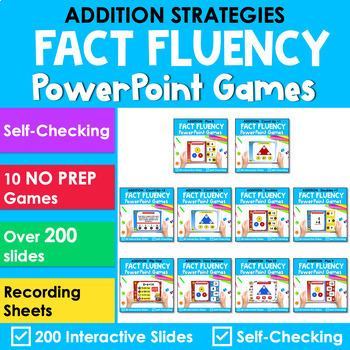 Preview of Addition Strategy Games - Math Fact Fluency - Paperless Math Games Bundle