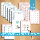 Math Facts Addition Subtraction Printable Worksheets Eleme