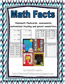 Preview of Math Facts: Assessments, Homework Flashcards and Motivational Tracking