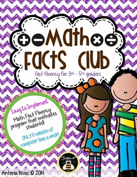 Preview of Math Facts Club (motivational fact fluency system)