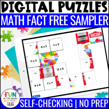 Preview of Math Facts Digital Puzzles Activity | Math Fact Practice | Distance Learning