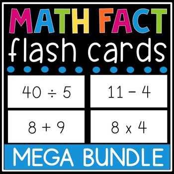 Math Flash Cards Pack Addition Subtraction Multiplication Division 
