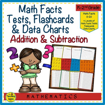 Preview of Math Facts Addition & Subtraction 0-20: Tests, Flashcards & Data Charts
