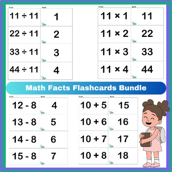Preview of Math Facts Flashcards Bundle