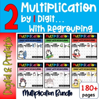 Preview of Math Facts Fluency 2 by 1 Digit Numbers Multiplication Facts Fluency Timed Tests