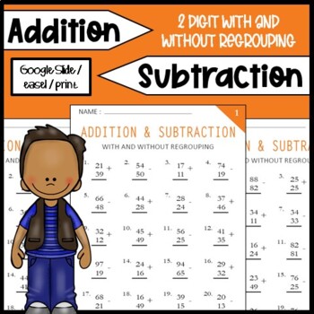 Preview of Math Facts Fluency 2nd Grade Timed Tests 2 Digit Addition & Subtraction
