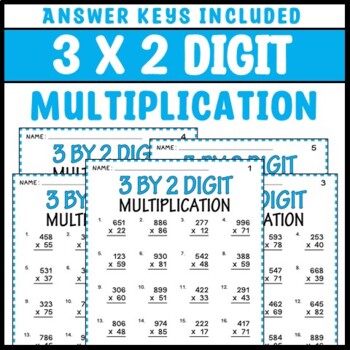 Preview of Math Facts Fluency 3 Digit by 2 Digit Multiplication Timed Tests Assessments