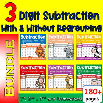Preview of Math Facts Fluency Timed Tests 3 Digit Subtraction With Regrouping Assessments