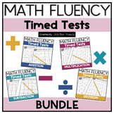 Math Facts Fluency Timed Tests BUNDLE | Basic Math Facts |