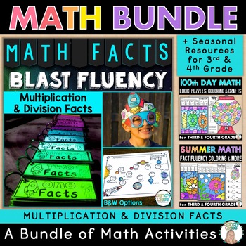 Preview of Math Facts Fluency Multiplication and Division Practice 3rd 4th Grade Centers