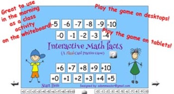 Preview of Math Facts Game