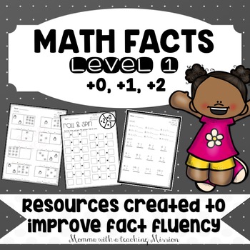 Preview of Math Facts Level 1 Fact Fluency +0, +1, +2