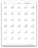 Math Facts Worksheets: Multiplication by 1 and 2 (30 per p