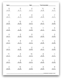 Math Facts Worksheets: Multiplication by 1 and 2 (50 per p
