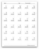 Math Facts Worksheets: Multiplication by 3 and 4 (30 per p