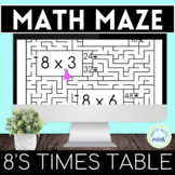 Math Facts Practice Maze Worksheet for 8s Fluency | Digita