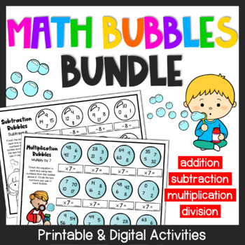 Preview of Math Facts Practice Worksheets Addition, Subtraction, Multiplication & Division