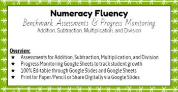 Preview of Math Facts Progress Monitoring