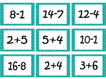 Math Facts Sort Card (Basic Addition and Subtraction) by Amy Padgett