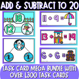 Math Facts Task Cards Bundle - Add and Subtract to 20 Fact