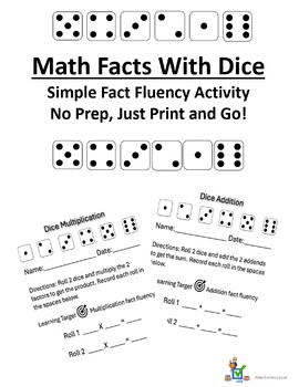 Preview of Math Facts With Dice