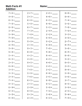 Math Facts Worksheet Generator - Sampler by The Educated ...