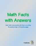 Math Facts with Answers