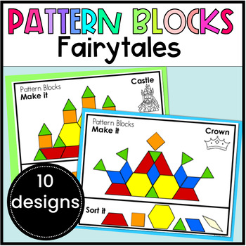 Preview of Fairytale Pattern Block Mats, Task Cards and Design Activities