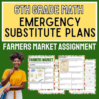 Preview of Math Farmers Market Activity, 6th Grade Math Emergency Substitute Plans