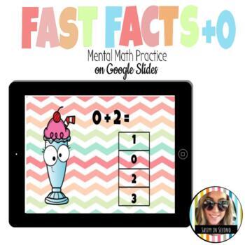 Preview of Math Fast Fact Fluency Addition Fact Practice on Google Slides +0