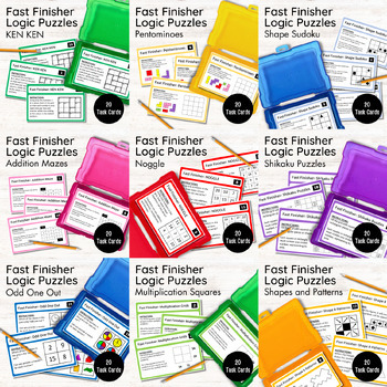 Preview of Math Fast Finisher Logic Puzzles - 180 Task Cards