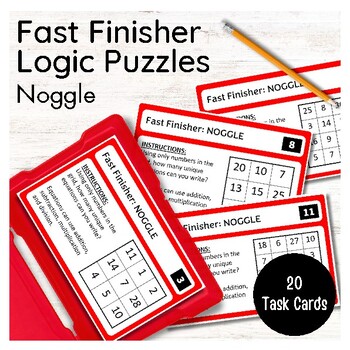 Preview of Math Fast Finisher Logic Puzzles - 20 NOGGLE Task Cards