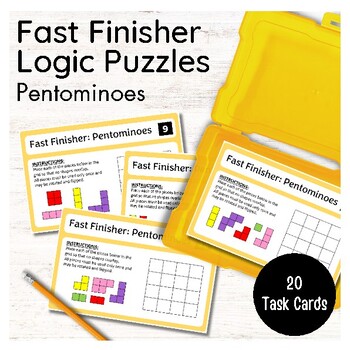 Preview of Math Fast Finisher Logic Puzzles - 20 Pentomino Task Cards