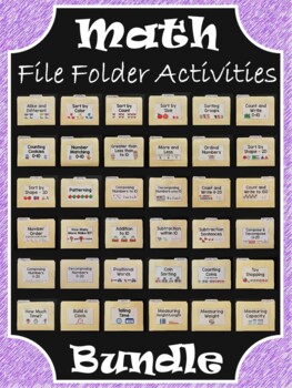 Preview of Math File Folder Activities ~ BUNDLE