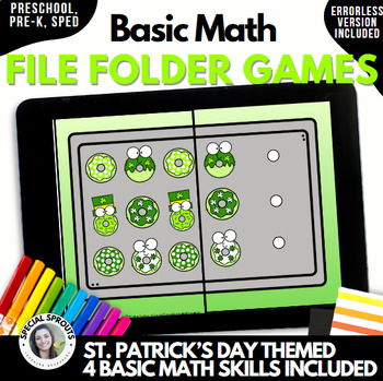 Preview of Math File Folder Activities | St. Patrick's Day Themed | Preschool, Pre-K, SPED