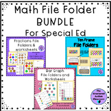 Math File Folder BUNDLE Special Education Counting, Fracti